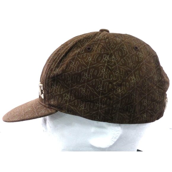 DC Shoes All Over Logo Graphics Brown Flexfit Cap L-XL - Picture 4 of 11